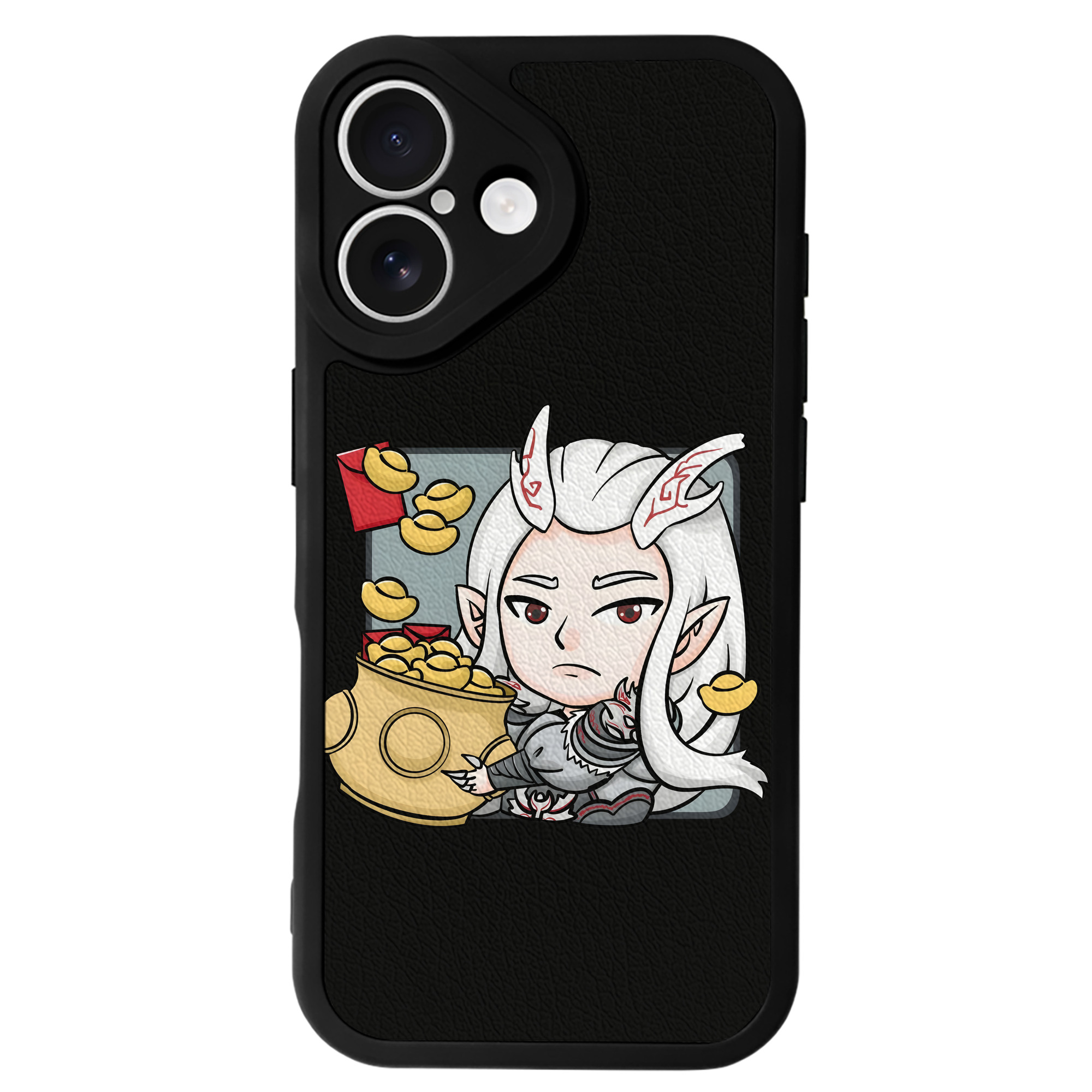 （画像用） Ne Zha 2 ナタ 魔童の大暴れ 【iPhone 16シリーズ対応】シリコンスマホケース（レザー調） 材質：シリコン
